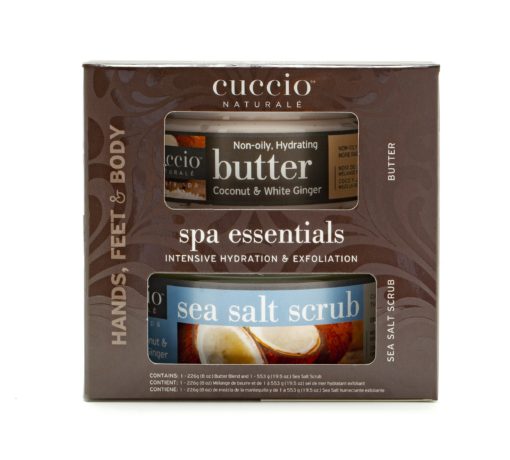 Spa Essentials Kits - 19oz Sea Salt Scrub & 8oz Butter Blend - Coconut & White Ginger
