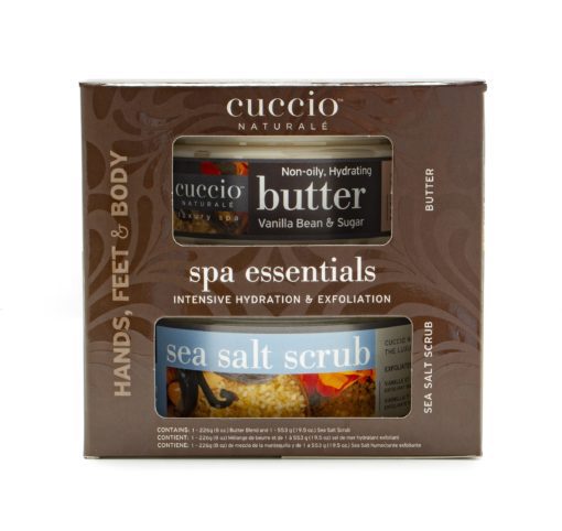 Spa Essentials Kits - 19oz Sea Salt Scrub & 8oz Butter Blend - Vanilla Bean & Sugar